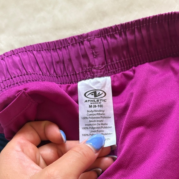 Athletic Works Women's Magenta and Dark Blue Shorts - Picture 3 of 4